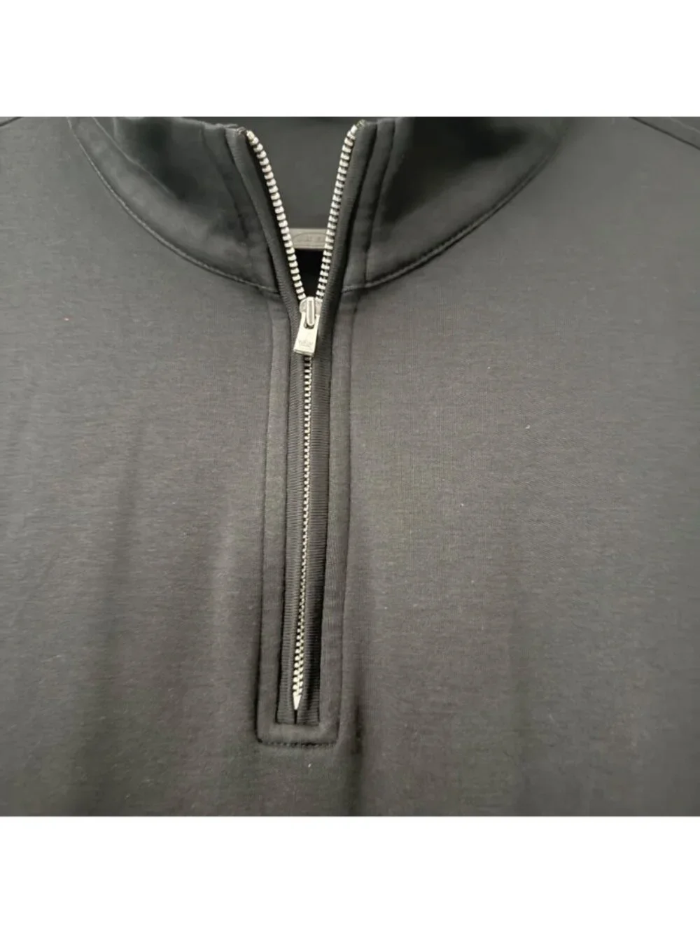 Peter Millar Black Quarter Zip Long Sleeve Pullover Sweater Mens Size XLarge